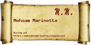 Mehsam Marinetta névjegykártya